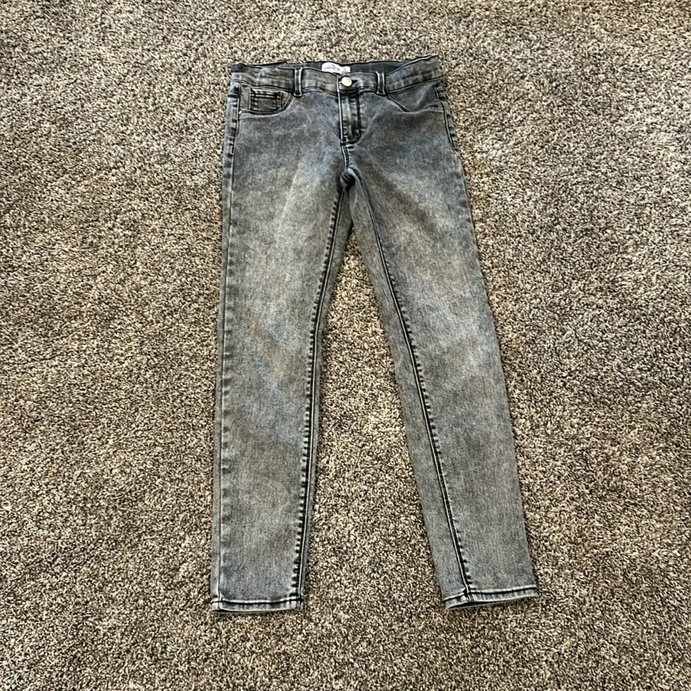 Skinny jeans size 14 blackish gray fake pockets